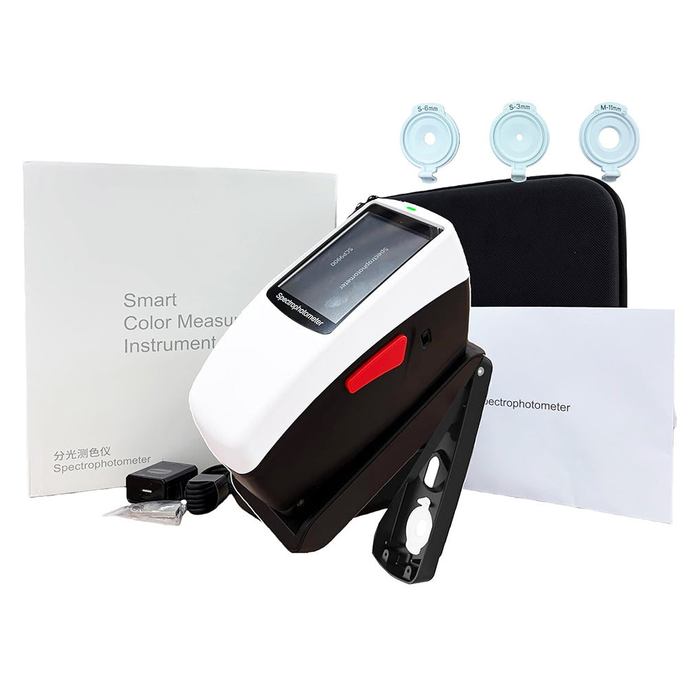VTSYIQI Portable Spectrophotometer Color Spectrophotometer with Caliber Φ11mm Φ6mm Φ3mm Accuracy 0.01 Repeatability dE*ab≤0.02 ASTM ISO Standard SCI SCE Simultaneous Measurefor Large and Small Products