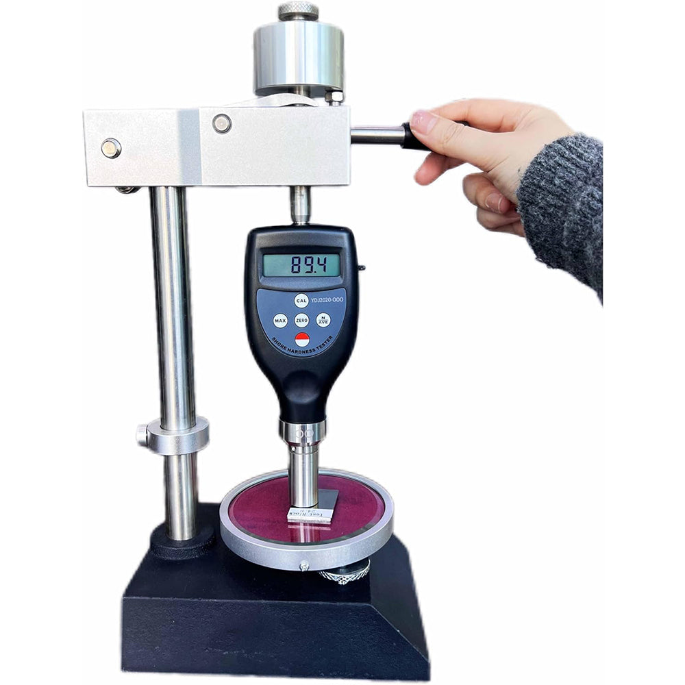 VTSYIQI Digital Shore OOO Durometer with Hardness Test Stand Indenter R6.35Spherical Radius Measurement Range 10~90HOOO Resolution 0.1H for Sponge- and Cellular Rubber Foam Rubber