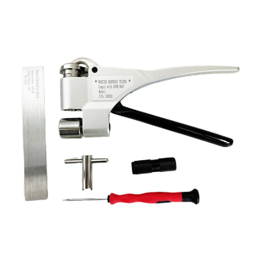 VTSYIQI Webster Hardness Tester Meter Gauge with Measuring Scope 0-20HW Accuracy 0.5HW Hardness Range 25-110HRE,58-131HRV Thickness 0.6-13mm Inner Diameter>10mm for Aluminum Alloy Aluminum Profiles