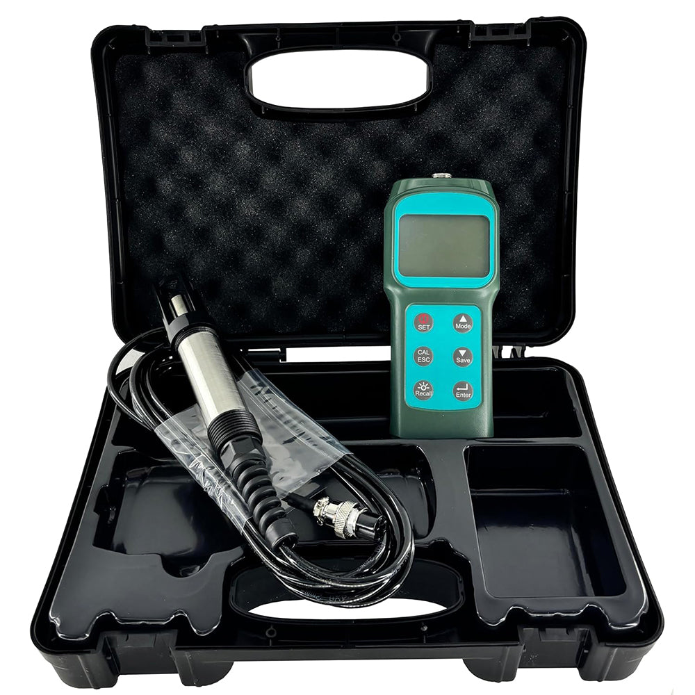 VTSYIQI Portable Optical Dissolved Oxygen Meter Fluorescence DO Meter with Dissolved Oxygen Measurement Range 0~15mg/L or 0~119.9% Salinity Compensation 0~42ppt Altitude Compensation 0~1000m 10m Probe