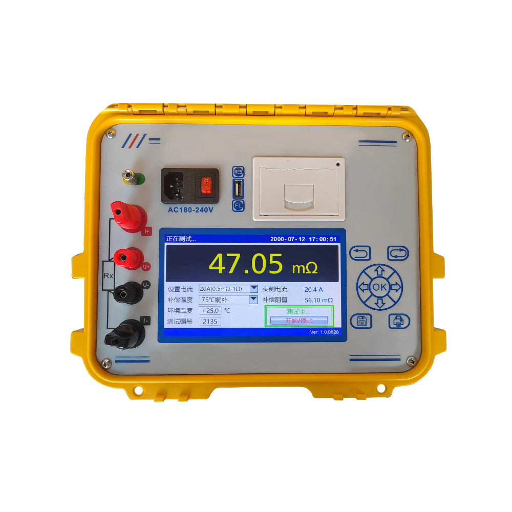 VTSYIQI Digital Transformer DC Resistance Tester Meter for Achieve Rapid Measurement of Transformer Direct Resistance with Measuring Range 0.001 Ω to 20KΩ Resolution 0.1 μΩ Output Current 20A, 10A, 5A, 1A, 200mA, 100mA, ≤ 10mA