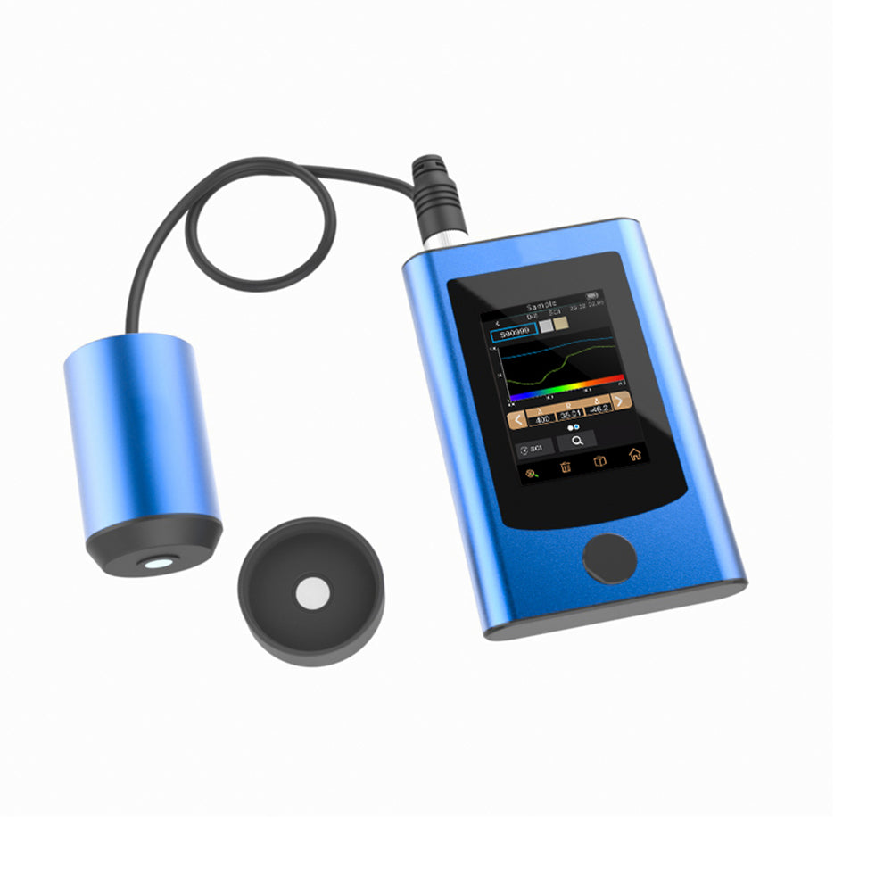 VTSYIQI Handheld Spectrophotometer Small Aperture Spectrophotometer with Handheld/Probe Dual-use Design Built-in Electronic Color Card Repeatability ΔE*ab ≤ 0.02 Measuring Diameter 1mm Data Storage Standards 500 Samples 10,000