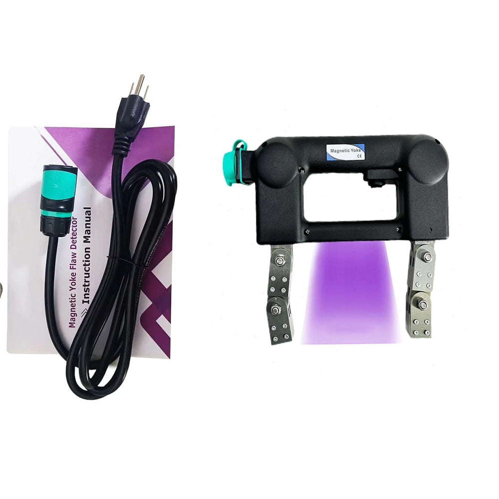 VTSYIQI Fluorescent Magnetic Yoke Flaw Detector Magnetic Particle Inspection Machine with Purple(UV) Light AC110V 50/60Hz Magnetic Pole Pitch 0-230mm for Magnetic Particle Inspection of Surface and Near Surface Defect