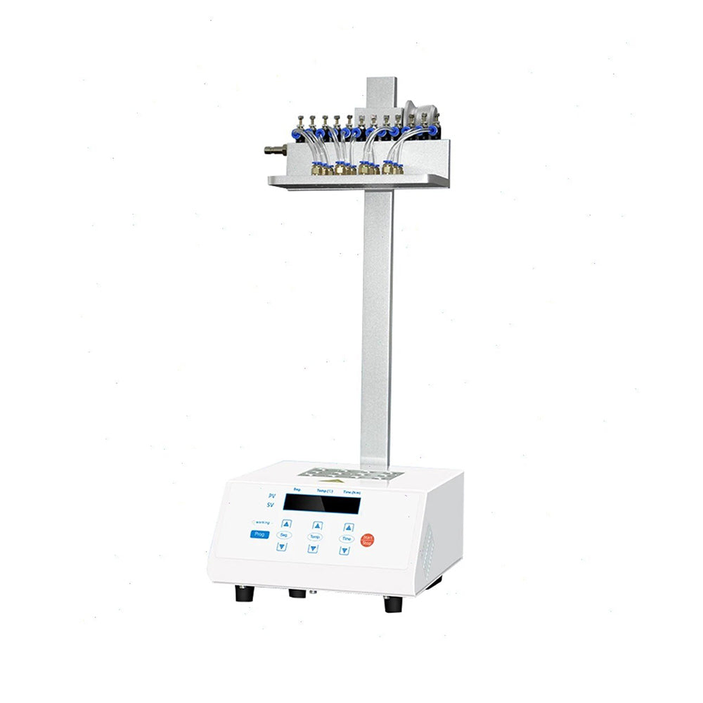 VTSYIQI Dry Nitrogen Evaporator Nitrogen Sample Concentrator with Sample Handling Capacity 12 Holes*16.5mm Max. Nitrogen Pressure 0.04Mpa Nitrogen Flow 0~10L/min for Using in the Concentration Preparation of Large Batches of Samples