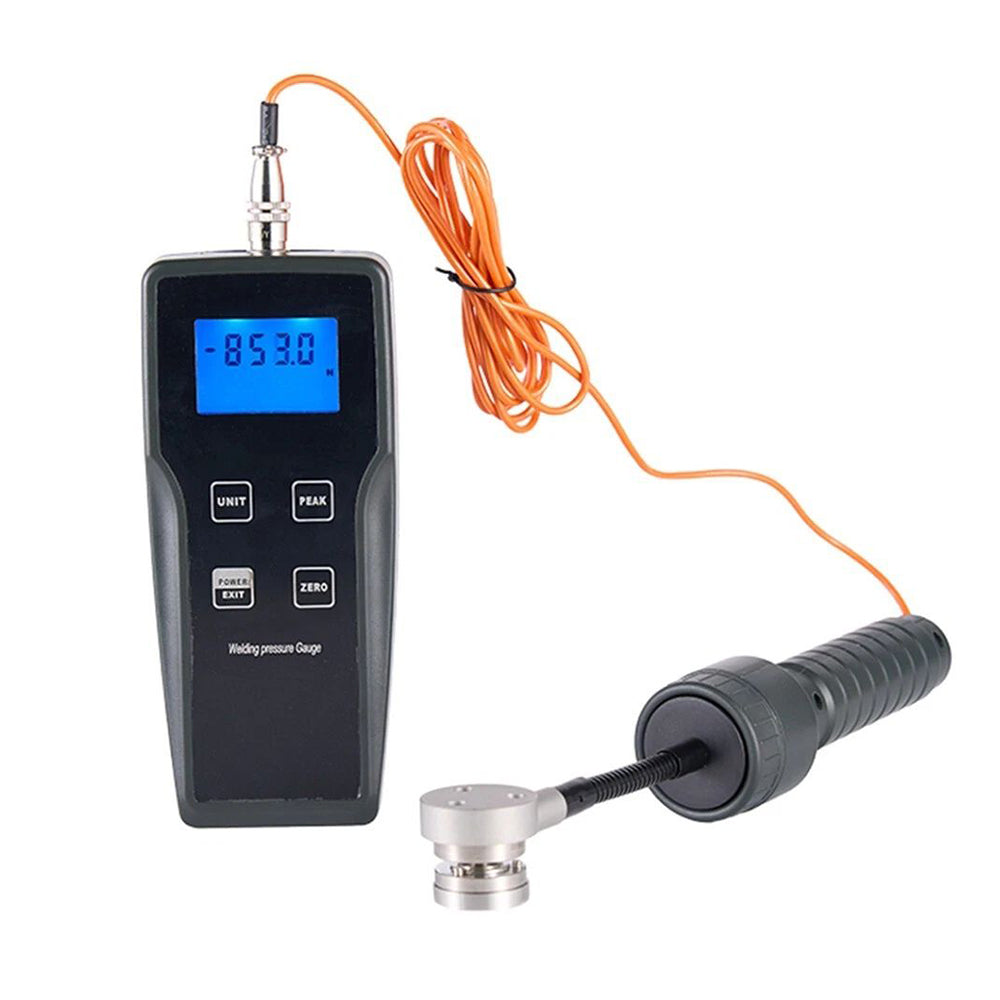 VTSYIQI Welding Pressure Meter Welding Pressure Gauge with Force Range ±10kgf ±98N ±22Lbf Resolution 0.001kgf Accuracy ± 0.2% FS± 1Digit Peak Value Hold Function Real Time Measurement Blue Backlight