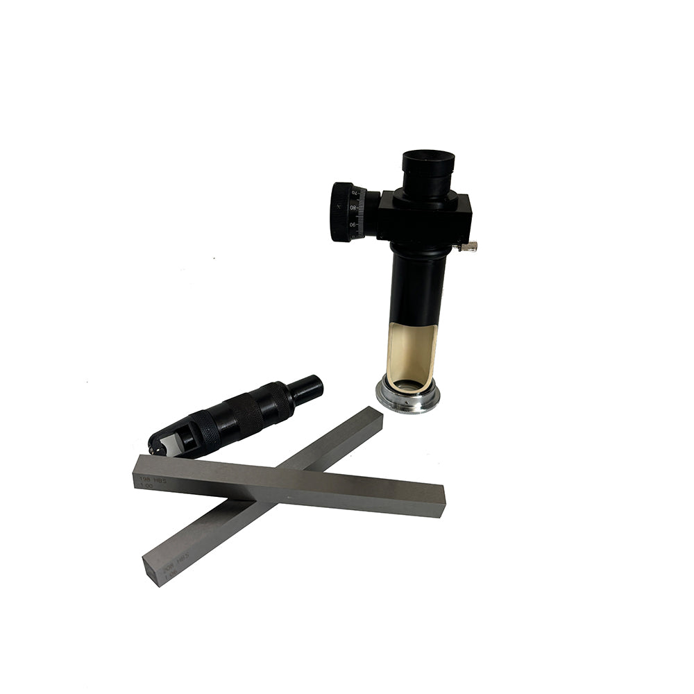 VTSYIQI Portable Hammer Hit Brinell Hardness Tester Meter with Measuring Range <450 HBS 20X Readout Microscope and 2pcs Hammer-Hitting Type Brinell Standardized Blocks