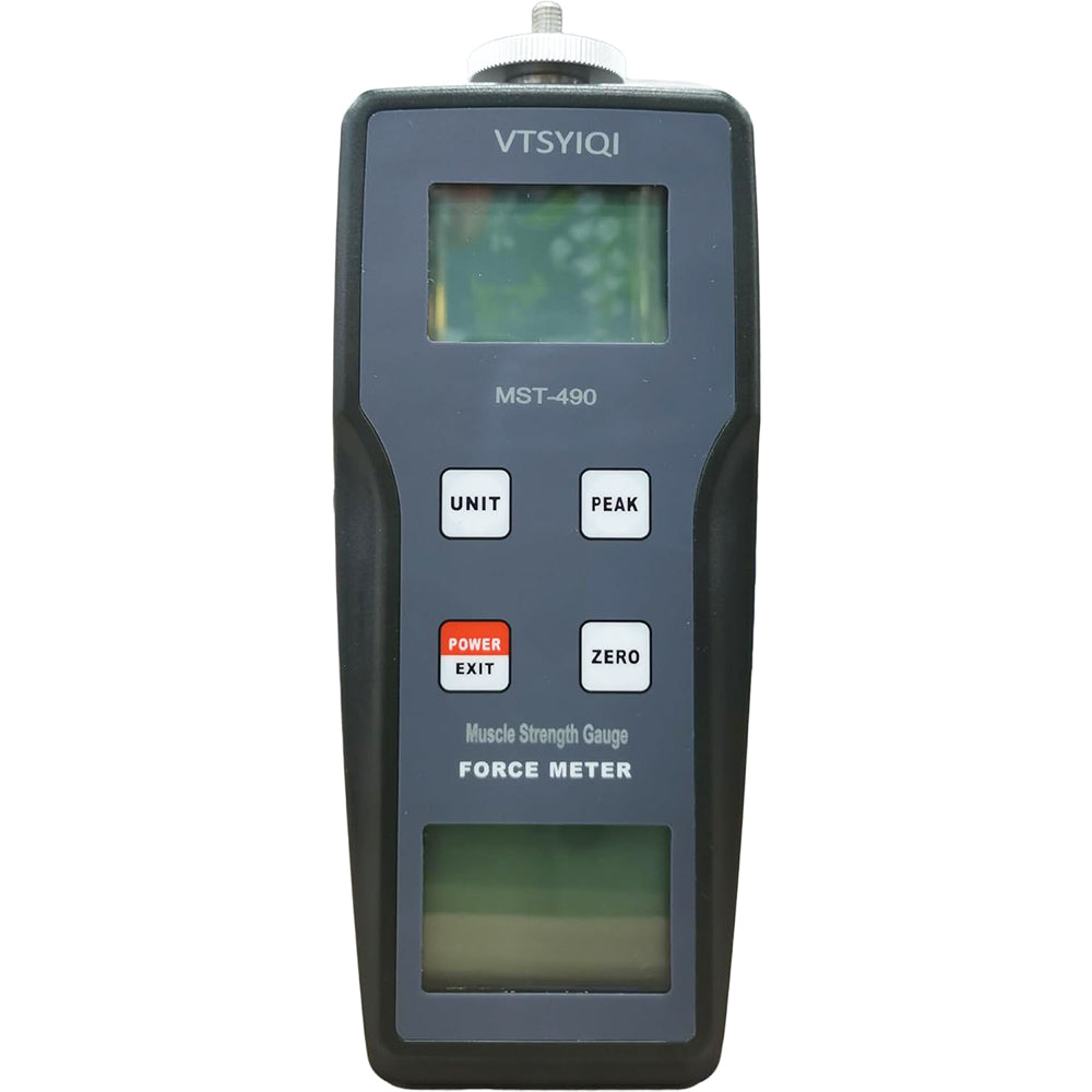 VTSYIQI Muscle Force Meter Muscle Dynamometer Muscle Strength Meter Tester with Range ±50kgf ±490N ±110Lbf Resolution 0.01kgf 0.1N 0.1Lbf Large LCD Display Four Kinds of Measurement Units