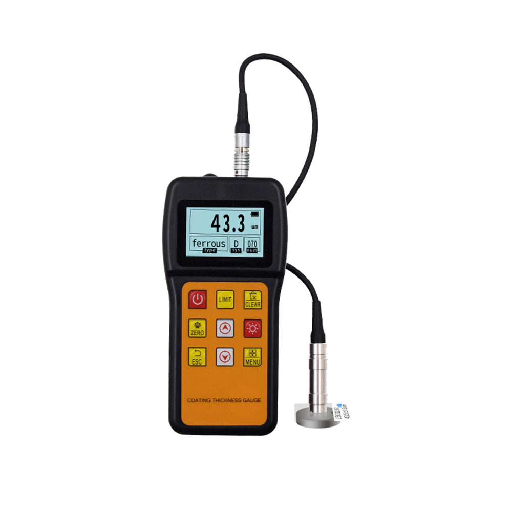 VTSYIQI Digital Coating Thickness Gauge Tester with NFe Type Probe Eddy Current Principle Range 0 to 1250μm