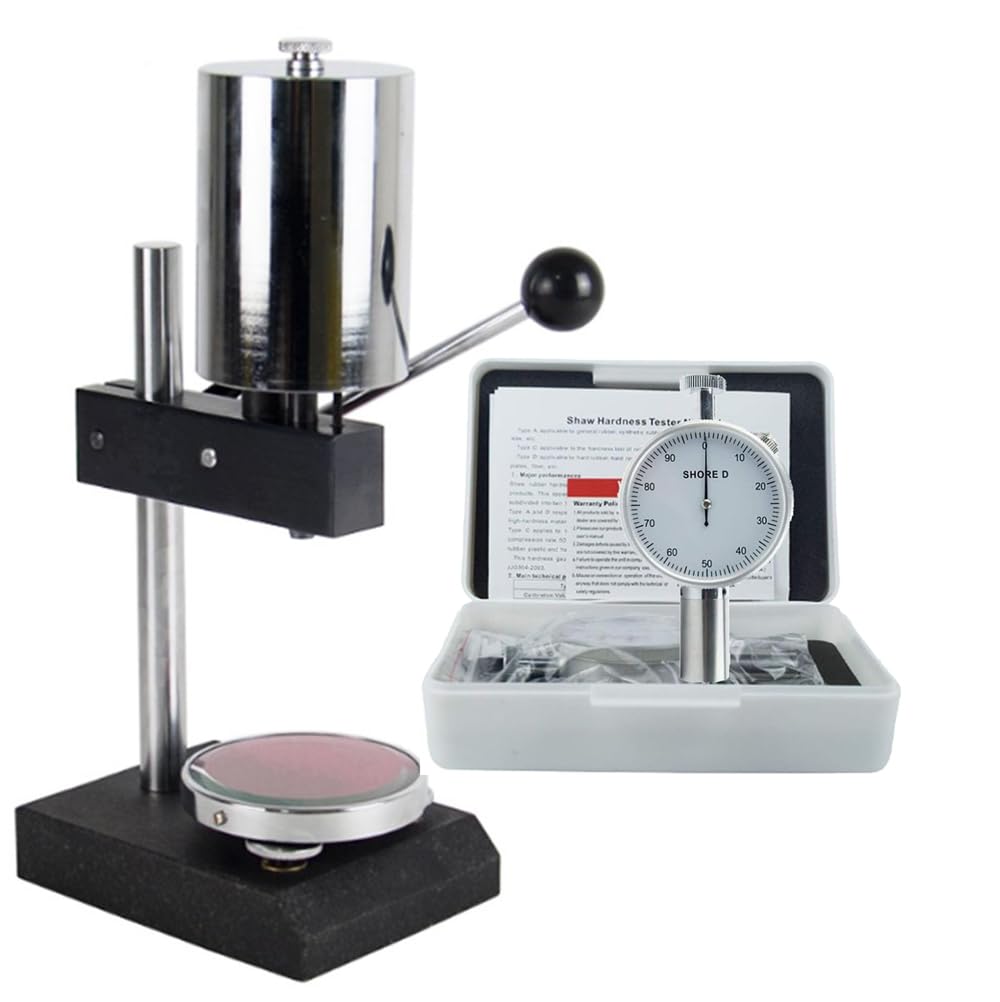 VTSYIQI Hardness Test Stand with Shore D Hardness Tester Single Pointer with Dial Value 0～100HD Needle Stroke 2.5 mm Recommended Range of Measurements 20～90HD Needle Head Size SR0.1 mm