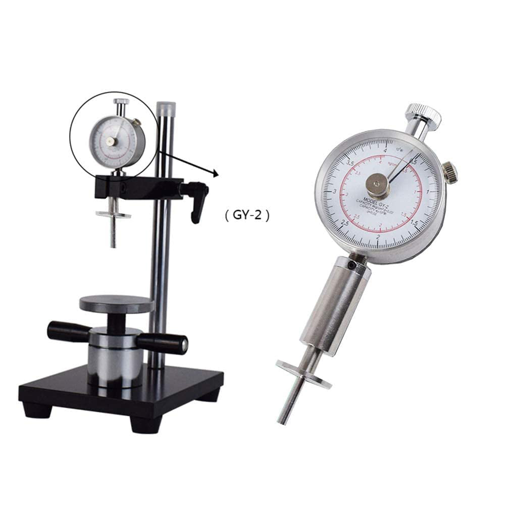 VTSYIQI Furit Hardness Tester Stand with Needle Type GY-2 Furit Hardness Tester Meter  with Range 0.5-4kg/cm2 (x10 5pa) Head Dim Φ3.5mm