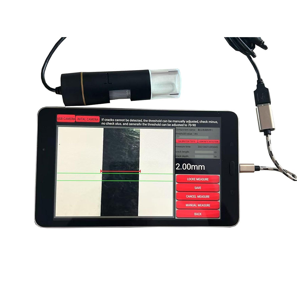 VTSYIQI Crack Width Gauge Concrete Crack Measuring Tool with Measuring Range 0.01-10mm Interpreting Accuracy 0.01mm Automatically Monitor The Real-time Situation of Cracks Real-time Image Display and Width Interpreting