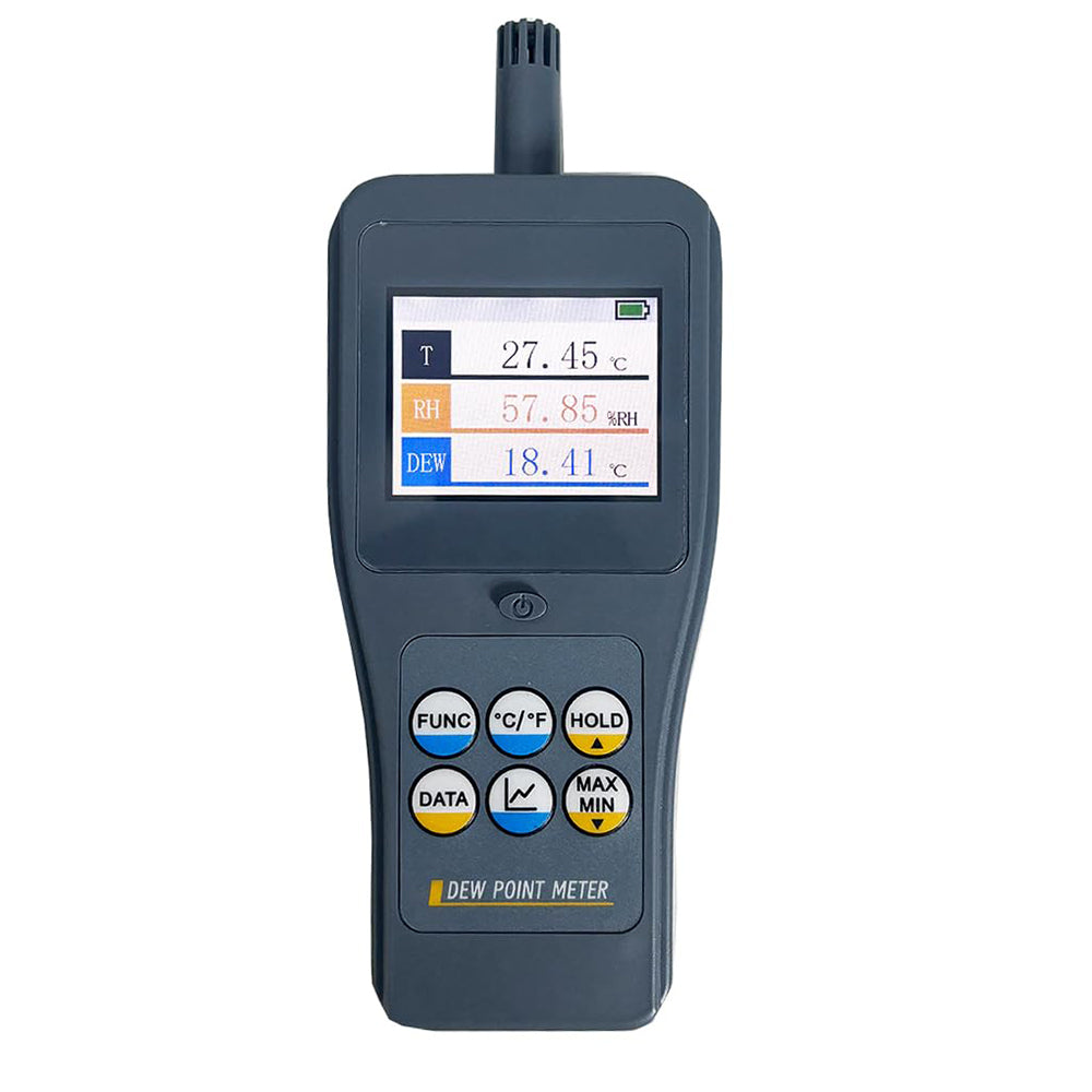 VTSYIQI Integrated Multifunctional Dew Point Meter with Ambient Temperature Relative Humidity Dew Point Temperature Wet Bulb Temperature Absolute Humidity PPMv Saturated Vapor Pressure Vapor Pressure Mixing Ratio Specific Enthalpy Test Parameters