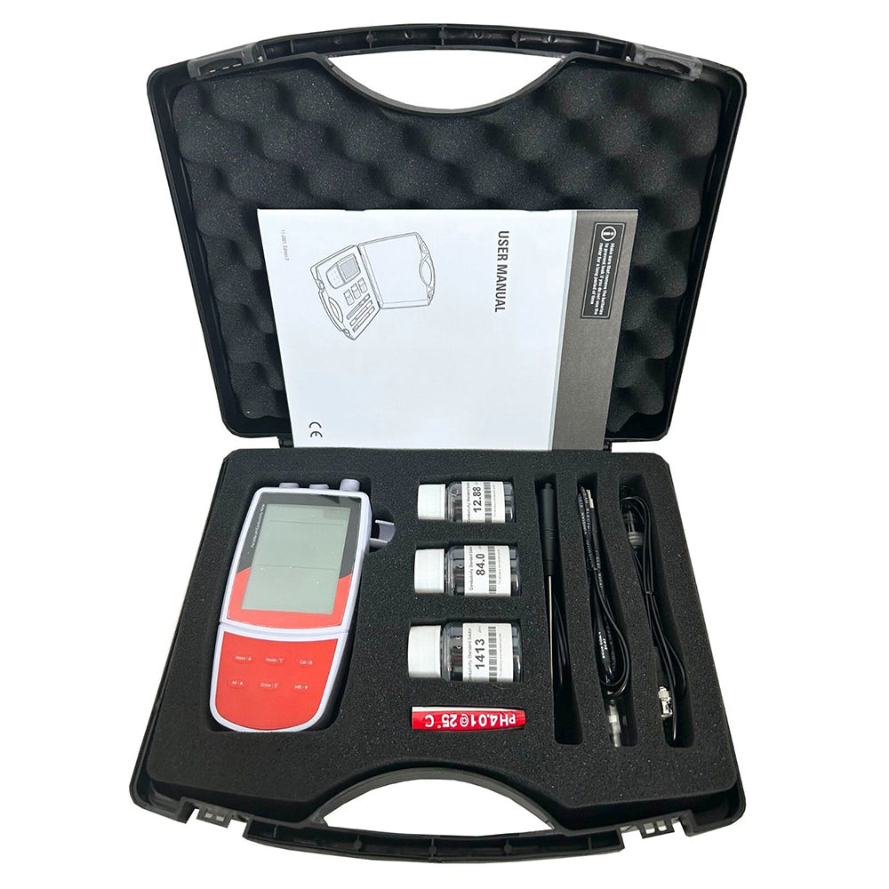 VTSYIQI Multiparameter Water Quality Meter Portable Multiparameter Water Quality Meter with Conductivity Standard Solutions Range -1999.9 to 1999.9 mV Range 0 to 20.00 200.0 2000 µS/cm 20.00 200.0 mS/cm for Measuring pH mV Conductivity TDS