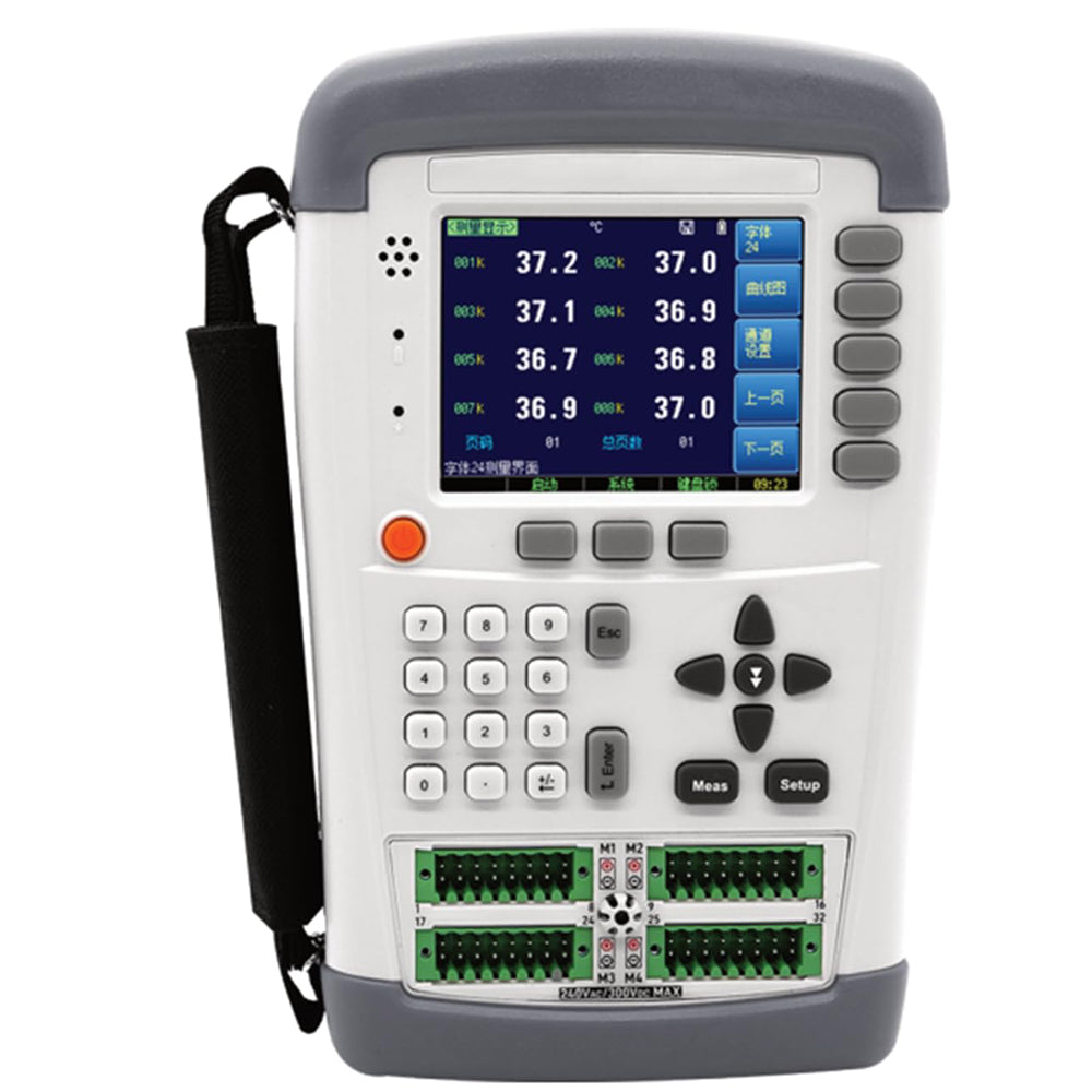 VTSYIQI 16 Channel Thermocouple Data Logger 16 Channel Handheld Temperature Meter Tester Data Logger with TFT Screen Display -200℃ -1800℃ USB Interface Accuracy 0.2%