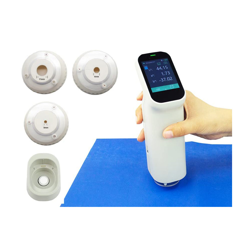 VTSYIQI Three Calibers Colorimeter Laboratory Colorimeter with Wavelength Range 400-700nm Measuring Aperture 3mm 6mm 11mm Camera Measurement Observation Method Auto Calibration LED+UV Light Source