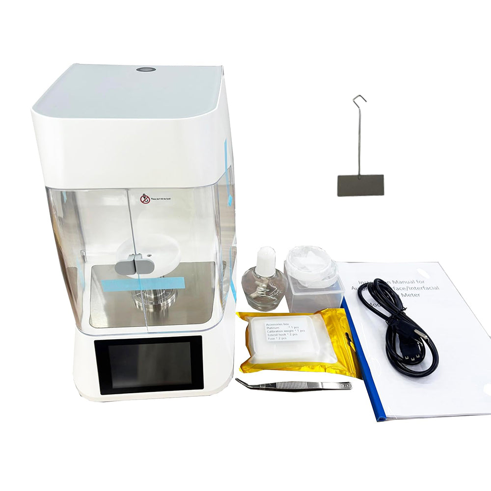 VTSYIQI Automatic Surface Tension Meter Interfacial Tensiometer with Platinum Plate Accuracy 0.1mN/m Measuring Range 0 to 1000mN/m for Food Oil Paint Test