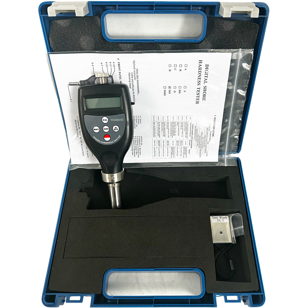 VTSYIQI Portable Shore OO Durometer Soft Rubber Shore Durometers with Measurement Range 10HOO~90HOO Resolution 0.1H Indenter R 1.2 Spherical Radius Hardness Value Below 20 O ASTM ISO Standard Accuracy ≤±1H