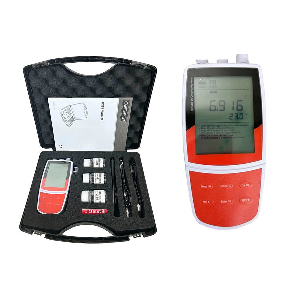 VTSYIQI Portable Multiparameter Water Quality Analyzer Multi-Parameter Water Quality Meter with Range -2.000 to 20.000 pH Accuracy ±0.002 pH USB Communication Interface Conductivity Standard Solutions for Measuring pH ORP Dissolved Oxyge Temp