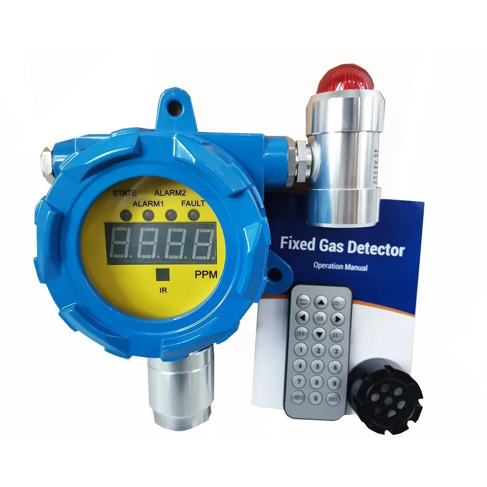 VTSYIQI Fixed Infrared CO2 Gas Detector Infrared CO2 Analyzer with Wall-mounted Installation Method Measuring Range 0 to 5000ppm Resolution 2%ppm Shell Material Aluminum