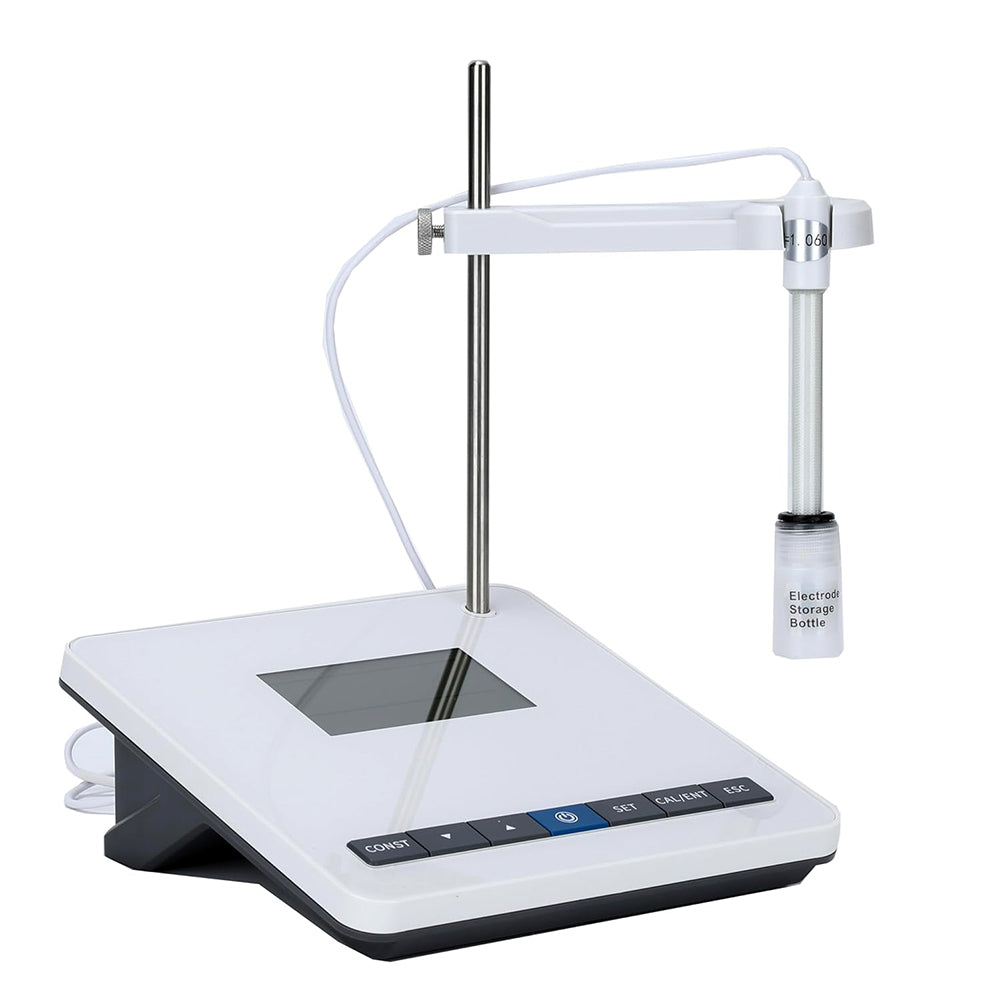 VTSYIQI Digital Benchtop Conductivity Meter with Manual Temperature Compensation Simple Bracket Continuous Measurement Mode Min Resolution Ratio 0.01μS/cm Conductivity Solutions Measuring Range 0.00μS/cm～100mS/cm