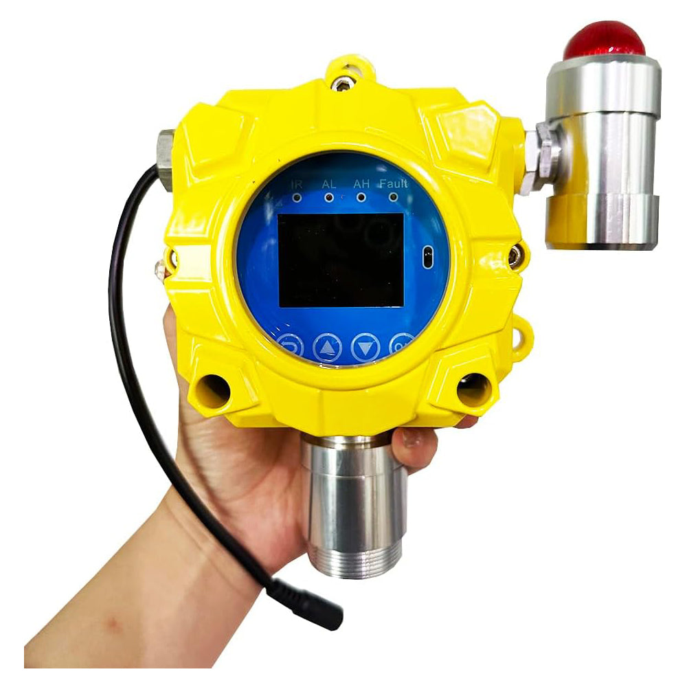 VTSYIQI VOC Gas Detector Fixed Volatile Organic Compound Gas Detector with Sound and Light Alarm Measuring Range 0-100ppm Resolution 1ppm Aluminum Shell Material Output Current 4-20mA Explosion Proof Grade Exd ⅡC T6 Gb