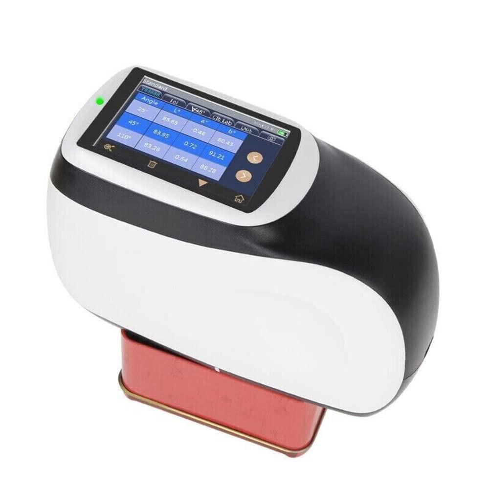 VTSYIQI Three Angles Spectrophotometer Multi-Angle Spectrophotometer with Color Measuring Angle 25° 45° 110° Measurement Range 0-600% Repeatability 0.04 Measuring Aperture Φ12mm Touch Screen USB Interface Data Storage Function