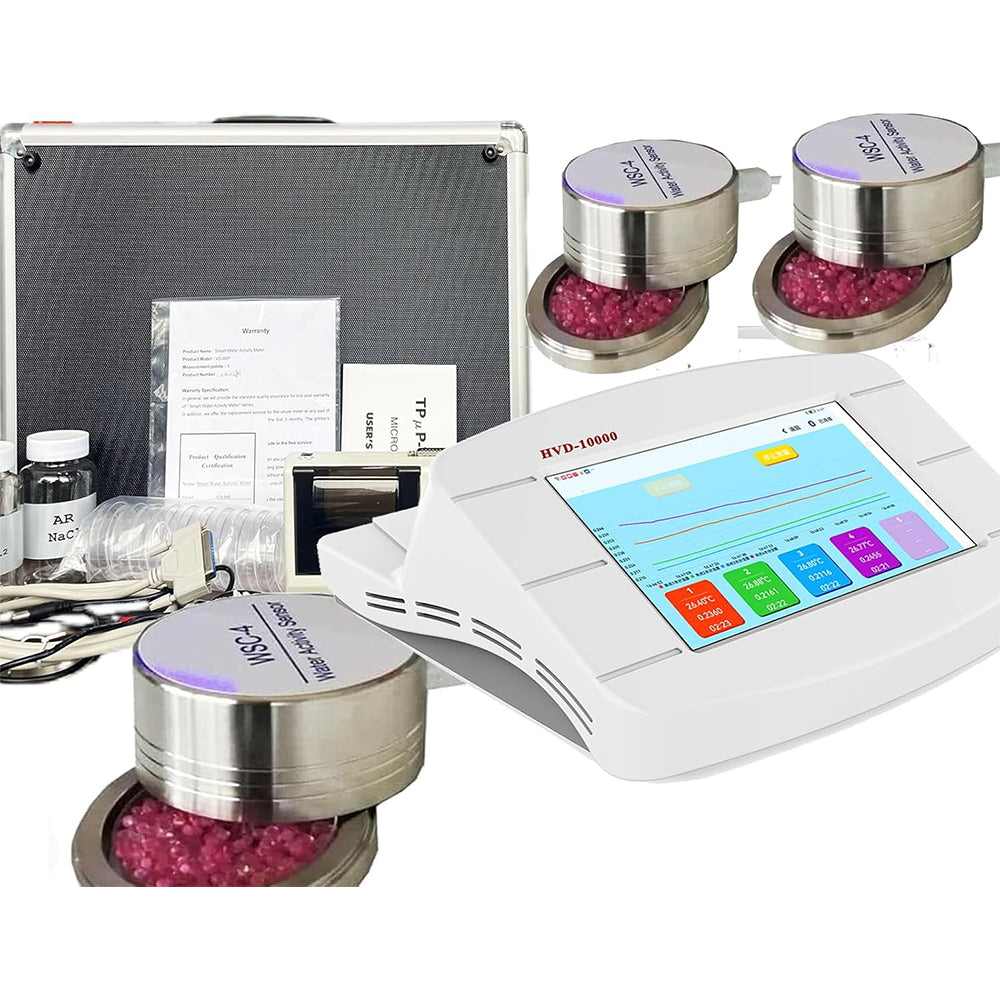 VTSYIQI Water Activity Meter Analyzer Monitor Benchtop Water Activity Tester With 7-inch HD Display Screen 0 to 1.0000aw Repeatability 0.0001aw ISO Standard Accuracy ±0.0100aw Real Time Print