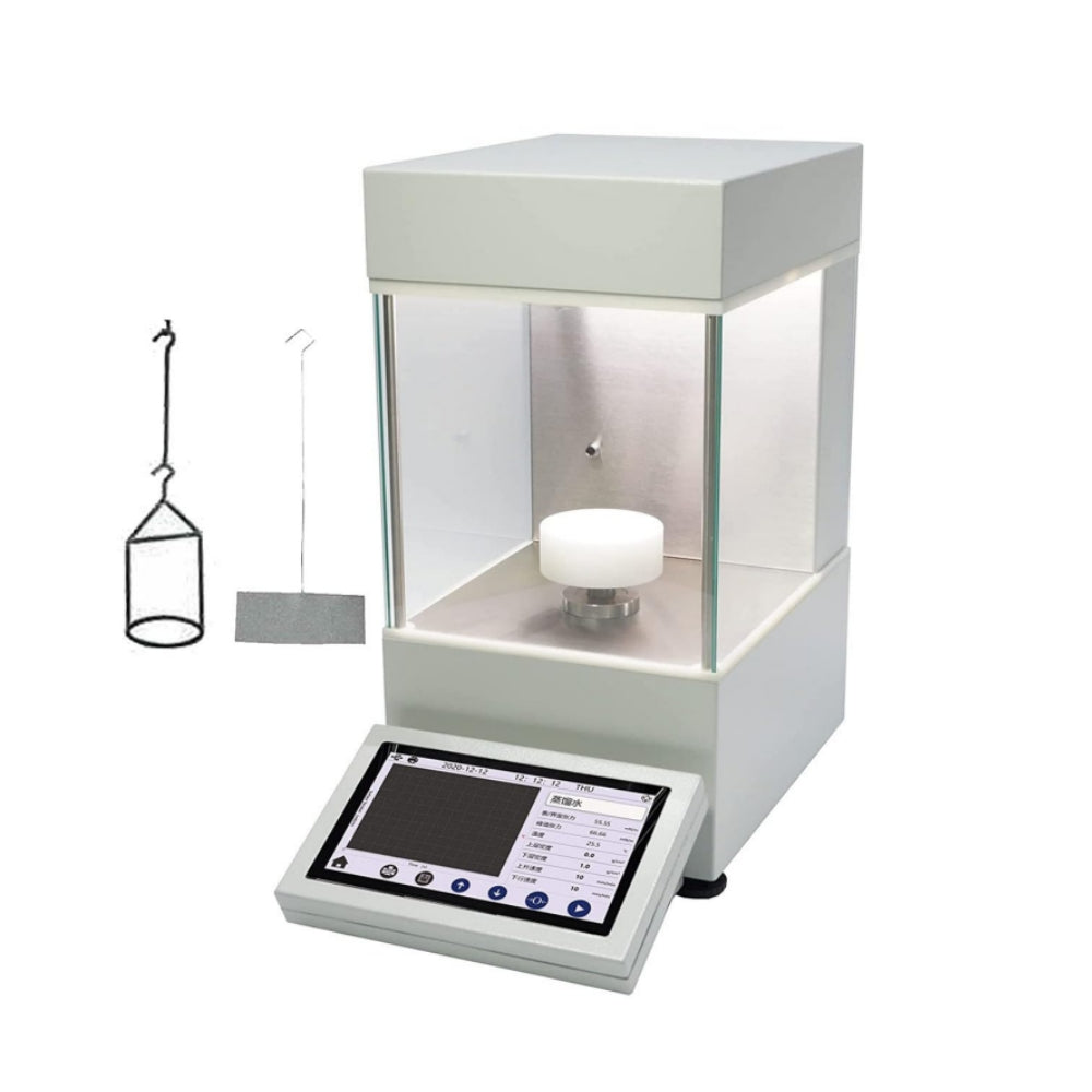 VTSYIQI Automatic Surface Tensiometer Interfacial Tension Meter Liquid Surface Tension Tester with 7 Inch Touch Screen Range 0~2000mN/m Accuracy 0.1mN/m Du Nouy Ring Method&Wilhelmy Plate Method U Disk