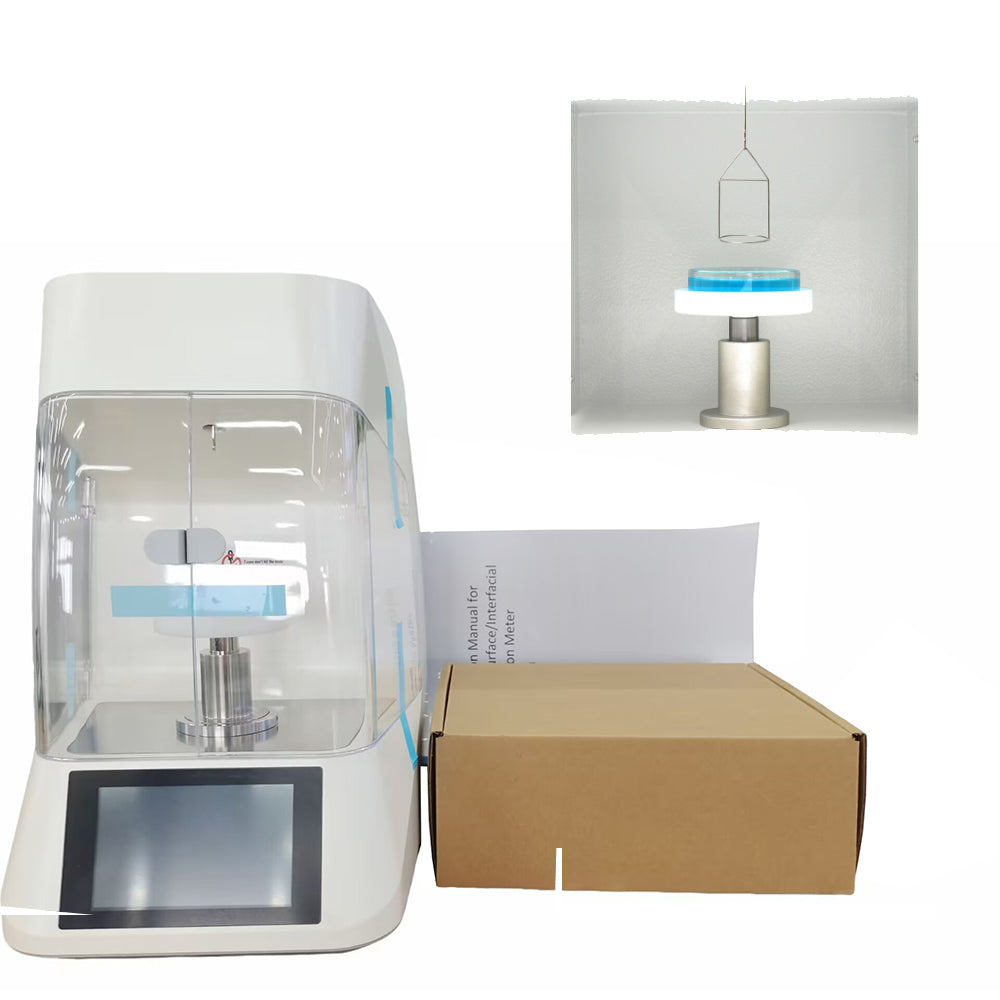 VTSYIQI Professional Surface Tension Meter Liquid Interfacial Tensiometer Du Nouy Ring Method with Range 0 to 1000 mN/m Accuracy 0.1mN/m Platinum Loop for Oil Paint Industry Test