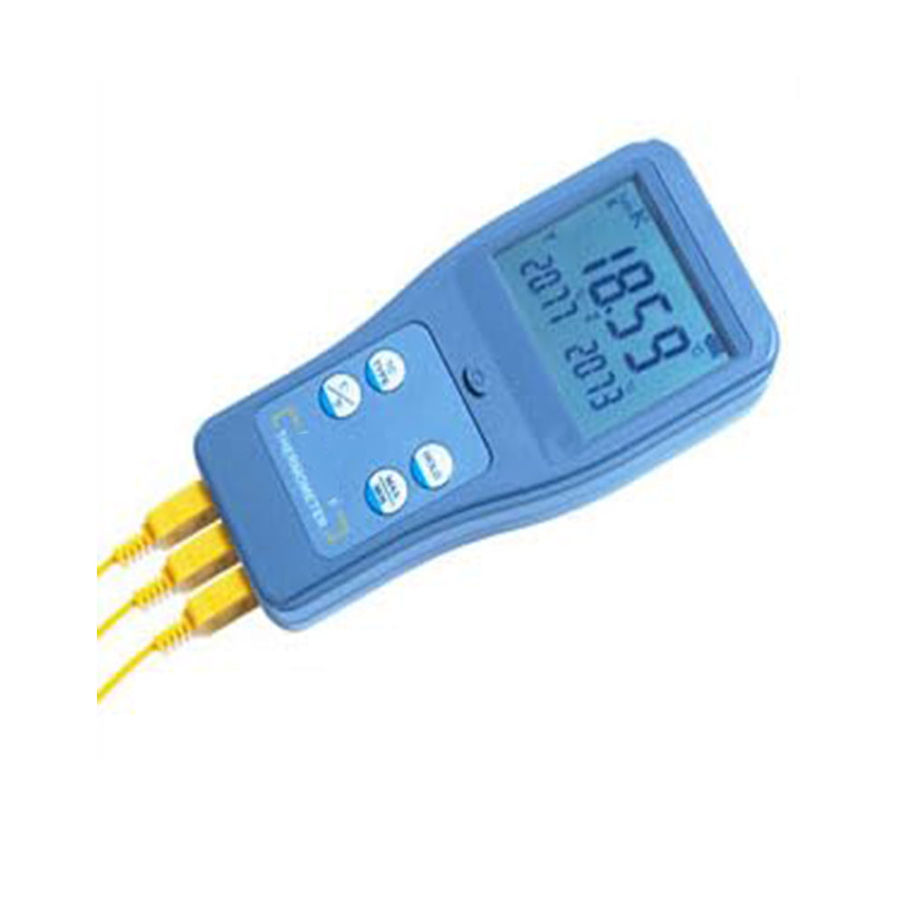 VTSYIQI 3 Channels Thermocouple Thermometer Three Channels Thermocouple Temperature Meter with Resolution 0.01°C/°F K Type Thermocouple Range -200~1372°C (-328~2501.6°F)  The Measured Values of Three Channels are Displayed Simultaneously