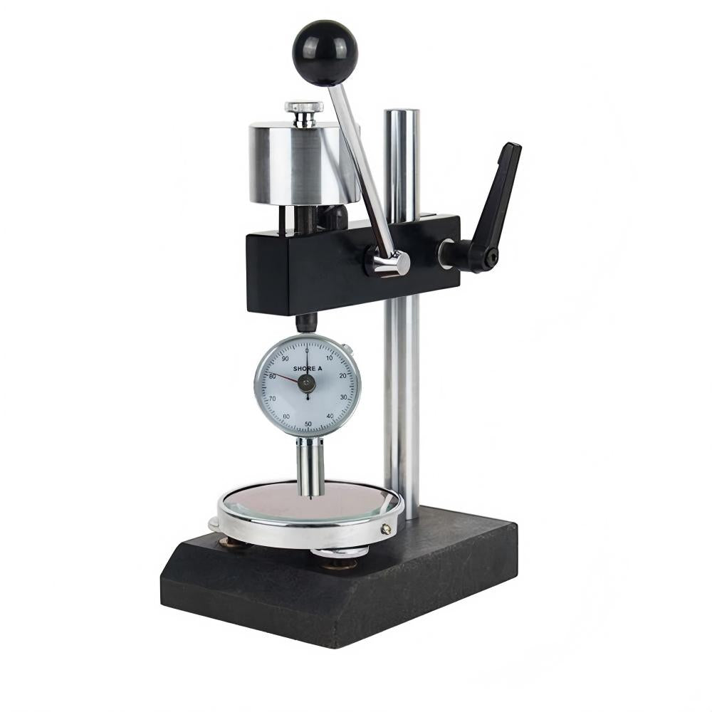 VTSYIQI Shore Hardness Test Stand with Shore A Hardness Tester with Hardness Range 10 to 90HA Dial Value 0-100HA Needle Stroke 2.5mm Needle Head Size Ф 0.79 mm Applicable to General Rubber Synthetic Rubber
