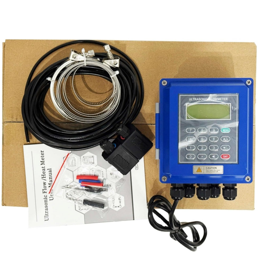VTSYIQI Digital Ultrasonic Flow Meter Flowmeter Liquid Flowmeter DN25mm-DN100mm With Wall Mounted Type RS485 Interface IP67 TS-2-HT High Temperature Small Transducers