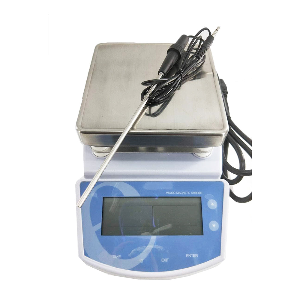 VTSYIQI Magnetic Hotplate Stirrer Heating Magnetic Stirrer with Maximum Stirring Volume 2 L Temperature Range Room Temperature to 300°C Stirring Speed 0 to 1250rpm Timer Range 0 to 999 Minutes