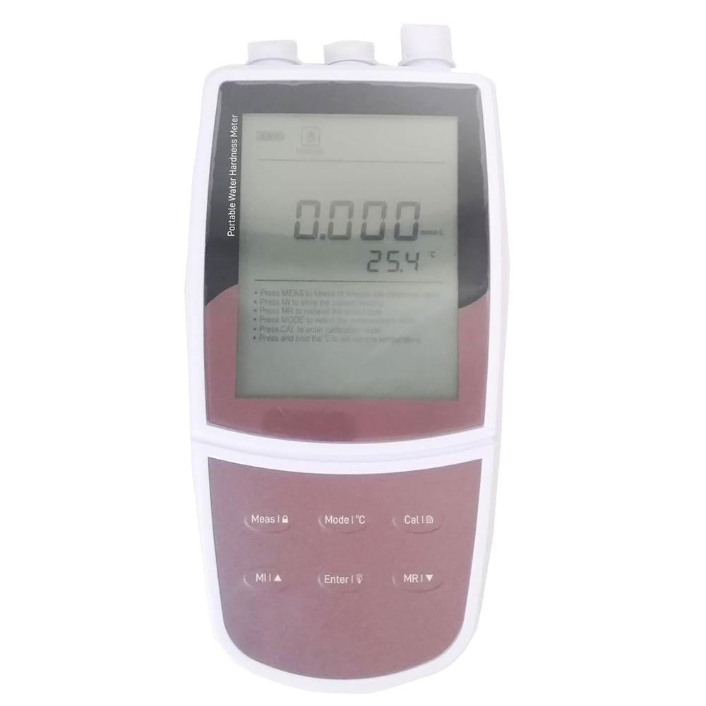 VTSYIQI Water Hardness Meter Digital Water Hardness Meter with Standard Calibration Liquids Range 0.05 to 200 mmol/L Manual/Auto-read Measurement Endpoint Stores Up to 500 Data Sets Backlit LCD Display Automatic temperature compensation