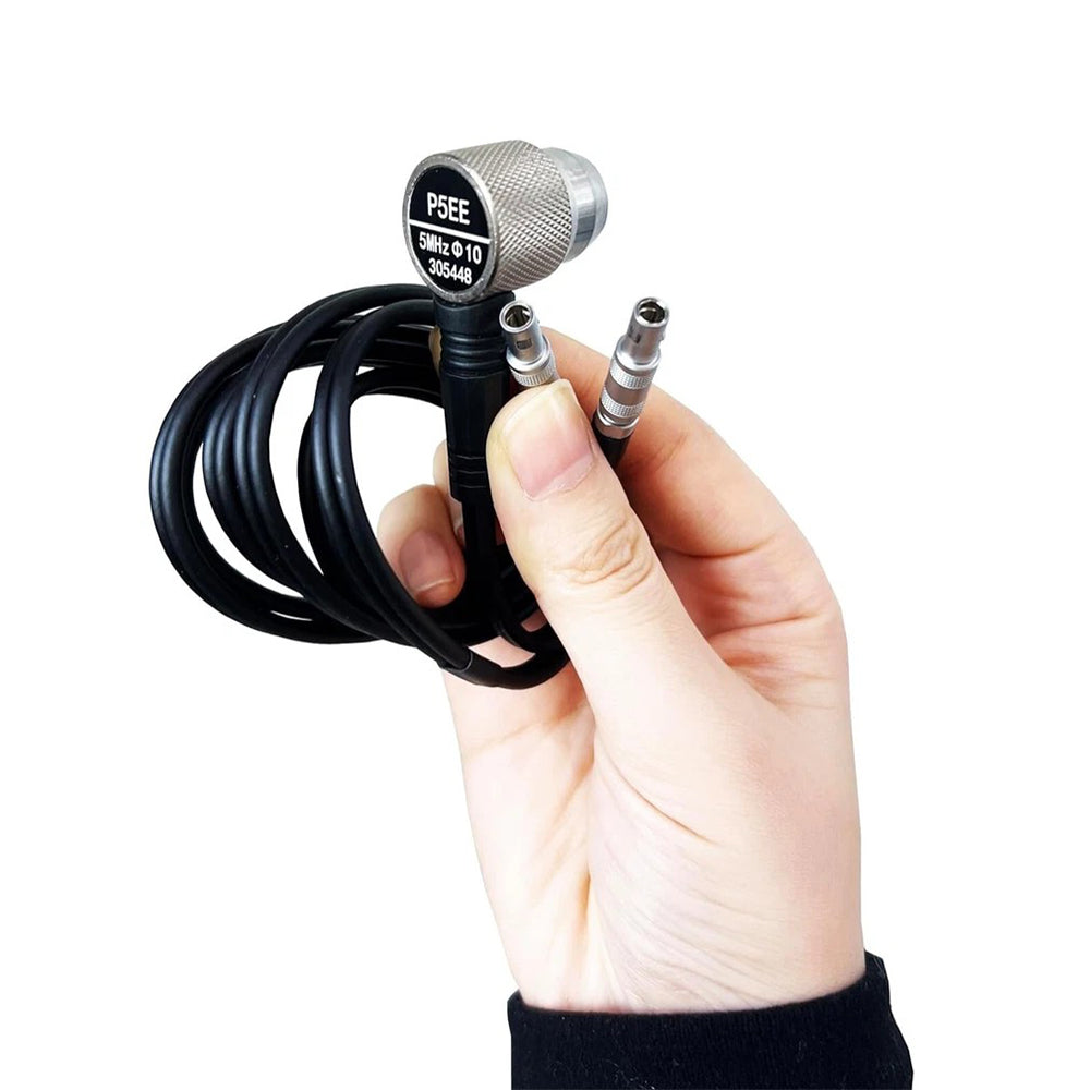VTSYIQI P5EE Ultrasonic Thickness Gauge Probe Transducer Narrow-Pulse Thickness Probe with Frequency 5MHz Range 0.65-600mm(P-E) 3-30mm(E-E) Dimensions 10mm for MT180/190/600/660 Ultrasonic Thickness Tester