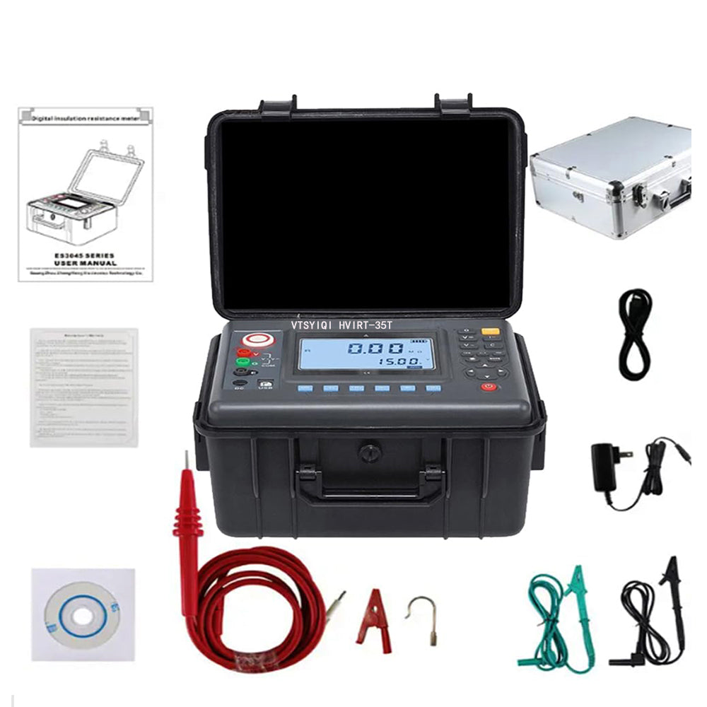 VTSYIQI High Voltage Insulation Tester 35TΩ Insulation Resistance Tester with 35 Teraohms Resistance 10Kv Multi-Range Test for Motors Cables Test