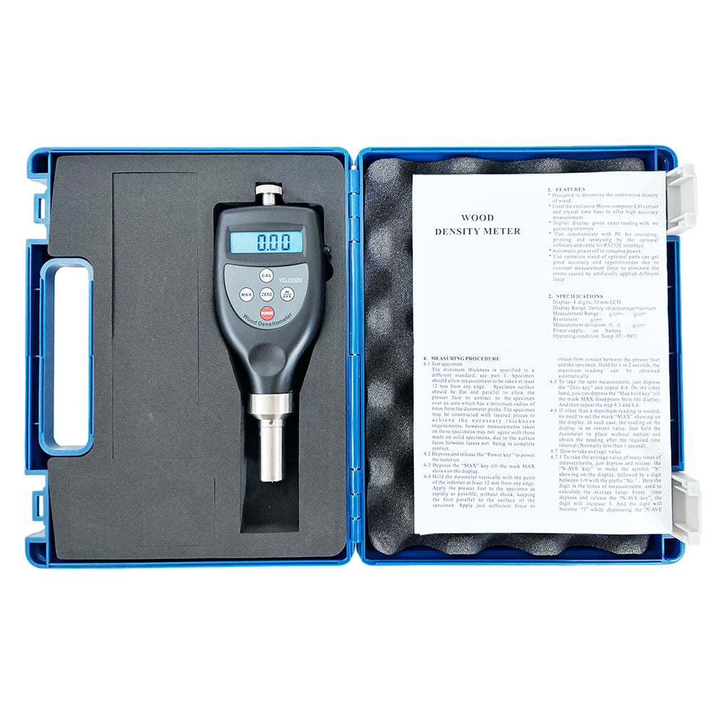 VTSYIQI Portable Wood Density Meter Tester with Measurement Range 0.01g/cm³ to 1.2g/cm3 Accuracy ≤±0.01g/cm³ Resolution 0.01g/cm³ for Wood Pinus Silvestris Beams Density Density Test