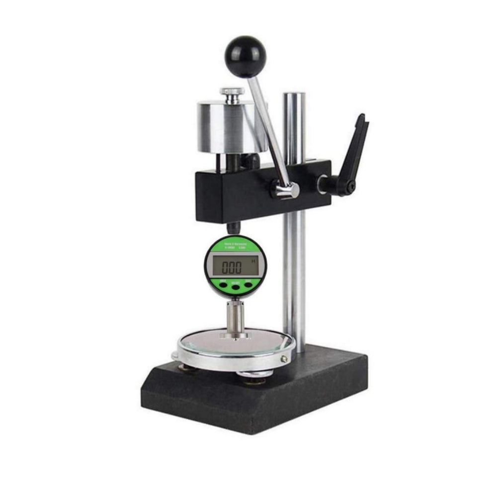 VTSYIQI Shore C Durometer and Test Stand with Recommended Range of Measurement 20~90HC Measuring Value 0~100HC Needle Head Size SR2.5mm Needle Stroke 2.5mm