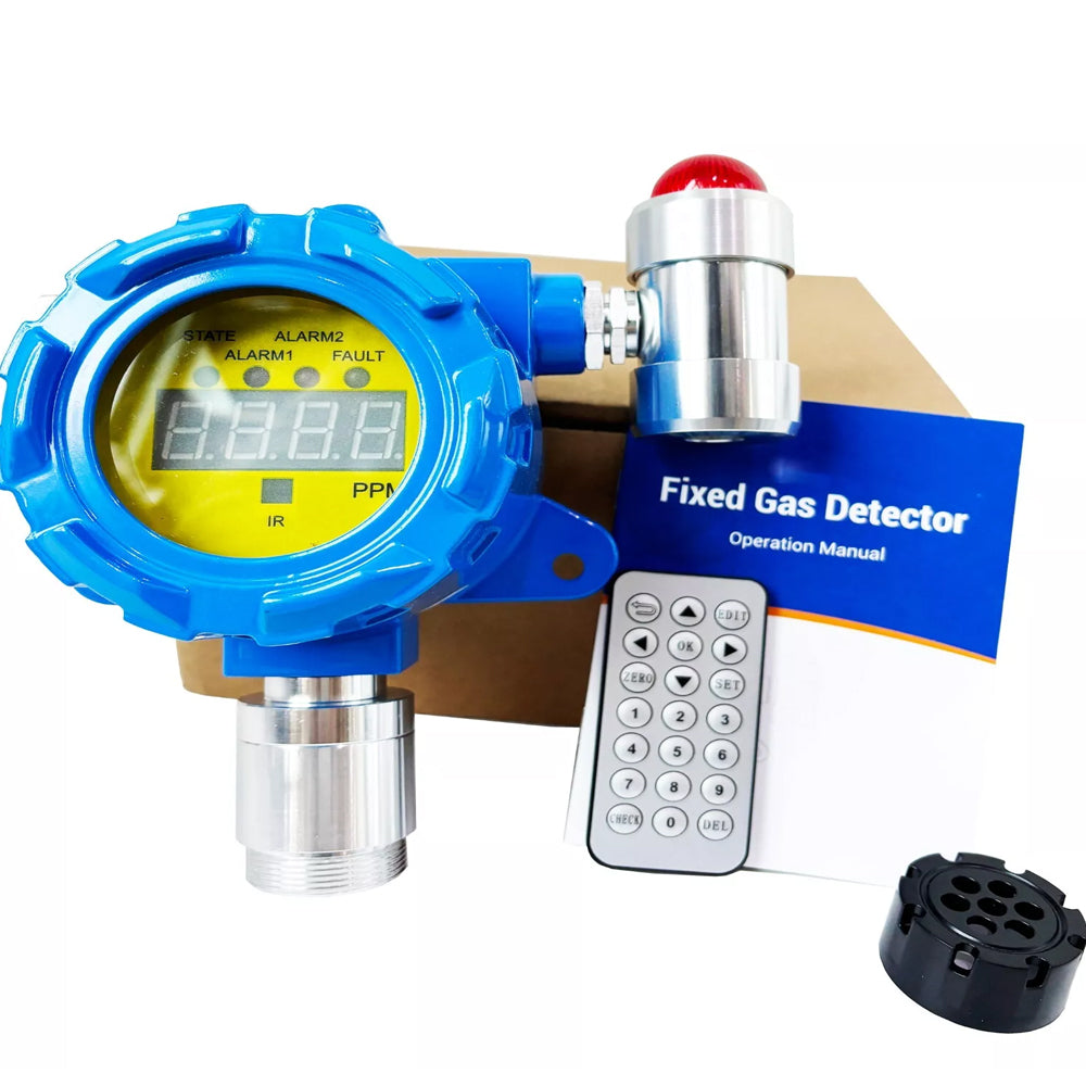VTSYIQI Fixed C2H4O Detector Ethylene Oxide Gas Concentration Detector with Aluminum Shell Resolution 1ppm Measuring Range 0 to 100ppm for Petroleum Chemical Fire-Fighting and Other Industries