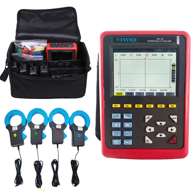 VTSYIQI Three-Phase Power Quality Meter Power Quality Analyser with 4