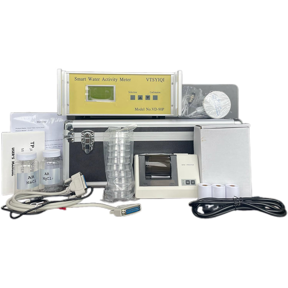 VTSYIQI Benchtop Water Activity Meter Monitor Analyzer with High Precision Probe 1 WSC-4 Measuring Range Water Activity 0-0.980AW No Condensing Accuracy ±0.015 Repeatability ≤0.015 Printer Function