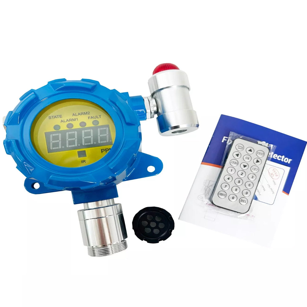 VTSYIQI Wall-Mounted C2H4O Detector Ethylene Oxide Gas Meter Analyzer with Measuring Range 0 to 100ppm Resolution 1ppm Single Input 20mA and RS485 Aluminum Material Wall-Mounted Installation Method