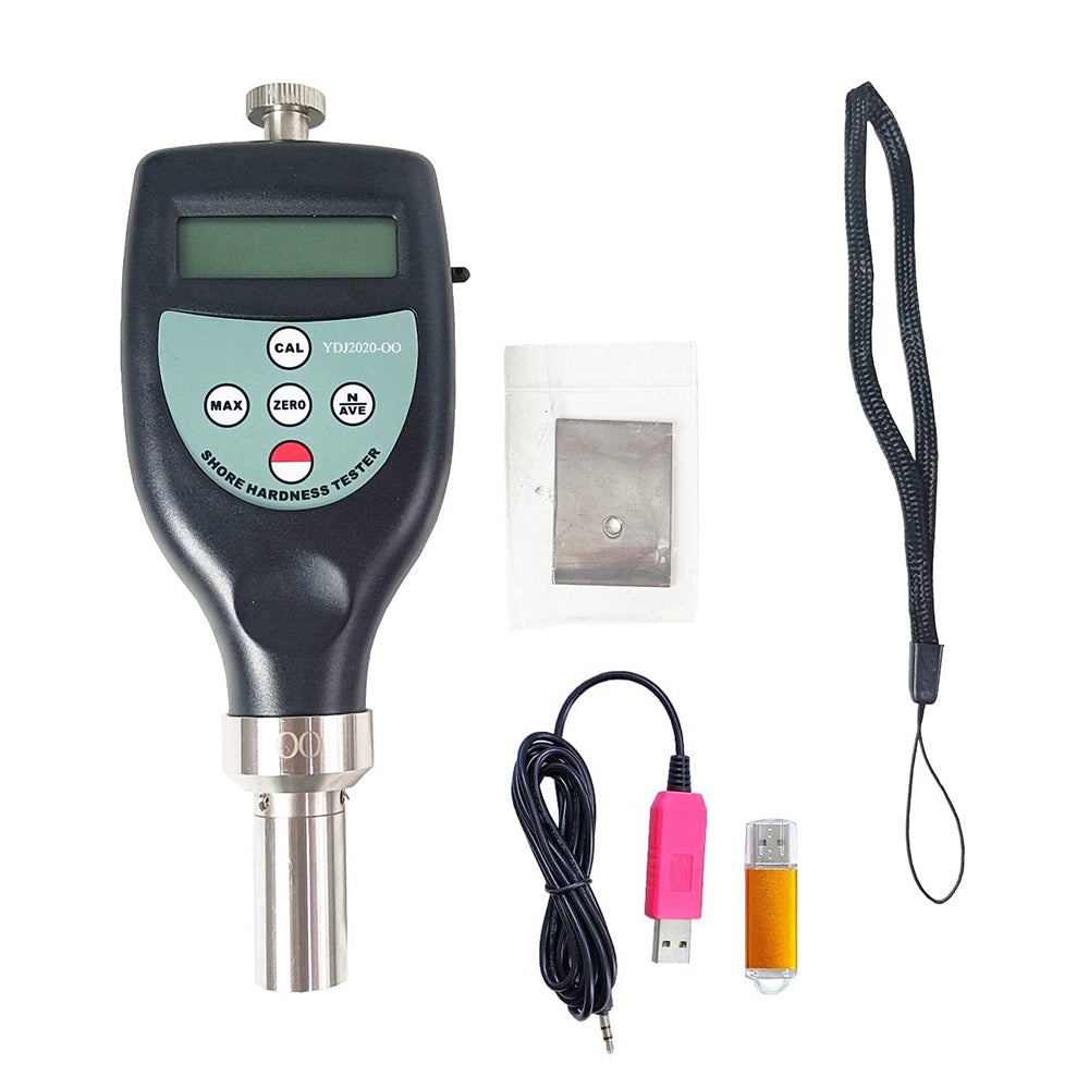 VTSYIQI Shore OO Durometer with USB Data Cable and Software to Connect PC Measurement Range 10HOO~90HOO Resolution 0.1H for Foam Rubber Gel-Like Materials Hardness Measurement