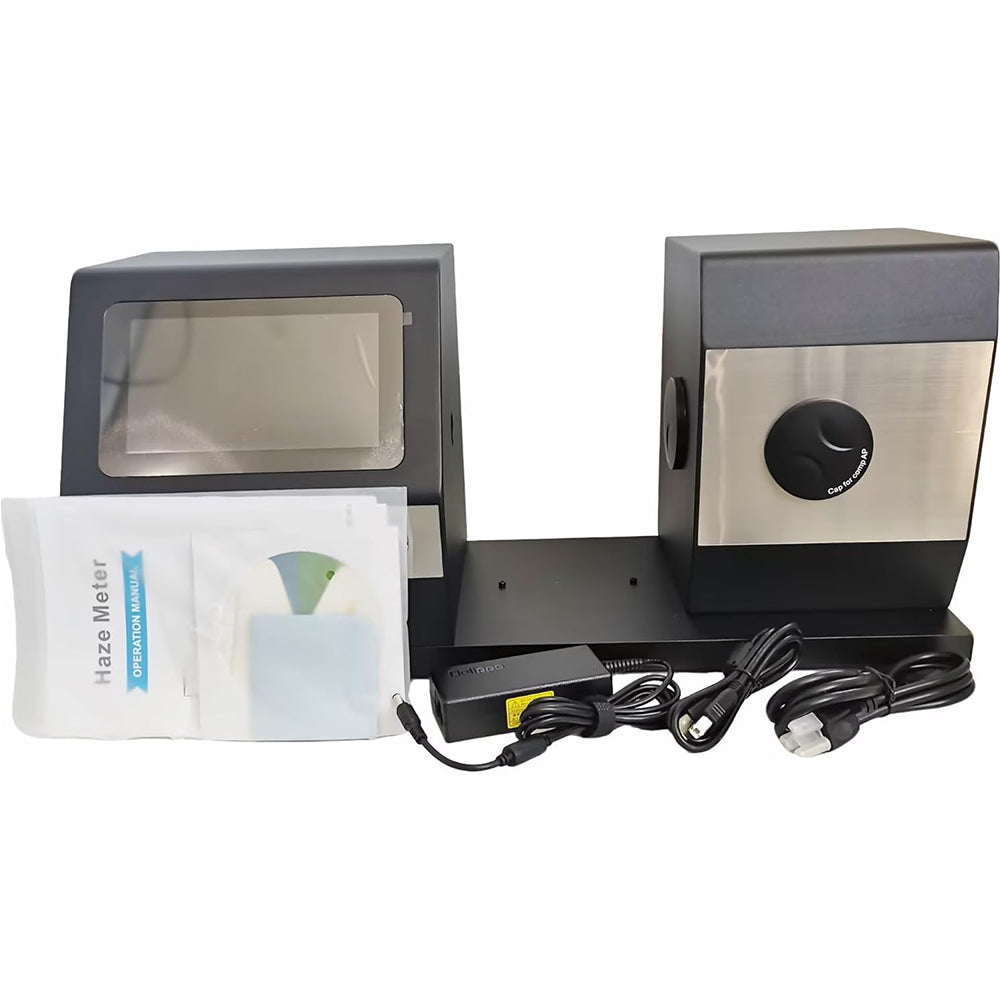VTSYIQI Digital Light Transmission Tester Meter Horizontal Haze Meter with Caliber 20mm 1000 Samples Data Storage for Glass Plastic Display Film Processing Screen ASTM D1003 ISO 13468 Standard
