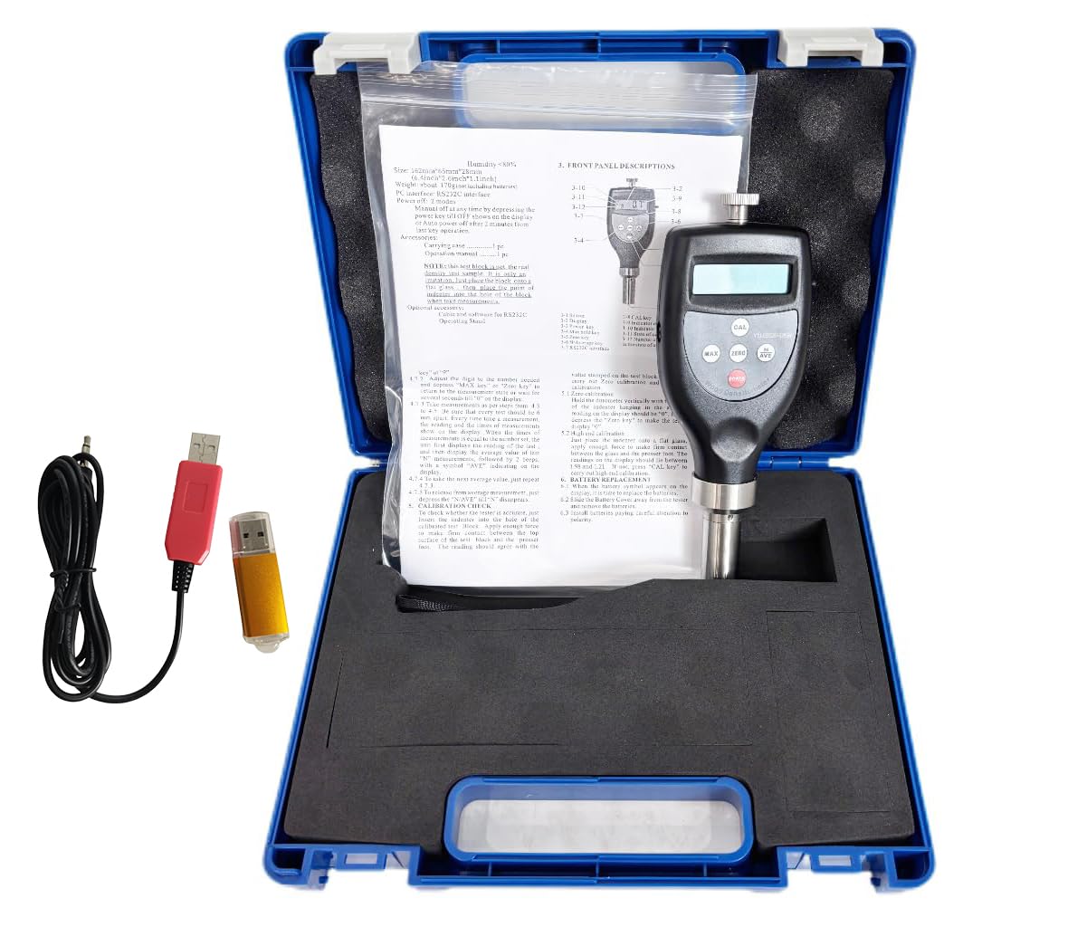 VTSYIQI Wood Density Tester for Solid Wood Pinus Silvestris Beams with USB Data Cable and Software Measurement Range 0.01g/cm³ to 1.2g/cm³ Accuracy ≤±0.01g/cm³ Resolution 0.01g/cm³