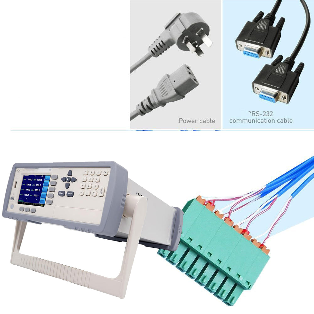 VTSYIQI Multi-Channel Temperature Data Logger 8 Channel Temperature Tester Meter with TFT-LCD True Color Display Thermocouple J/K/T Range -200℃ To 1800℃  Accuracy 0.2%+1℃ Resolution 0.1℃