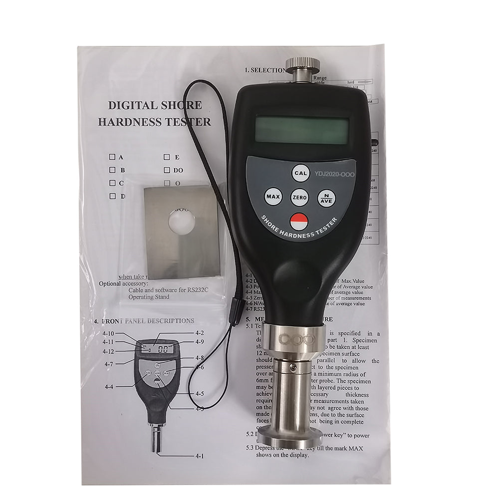 VTSYIQI Portable Shore OOO Hardness Tester with Indenter R6.35Spherical Radius Measurement Range 10~90HOOO Accuracy ≤±1H Resolution 0.1H for Soft Cellular Materials Testing