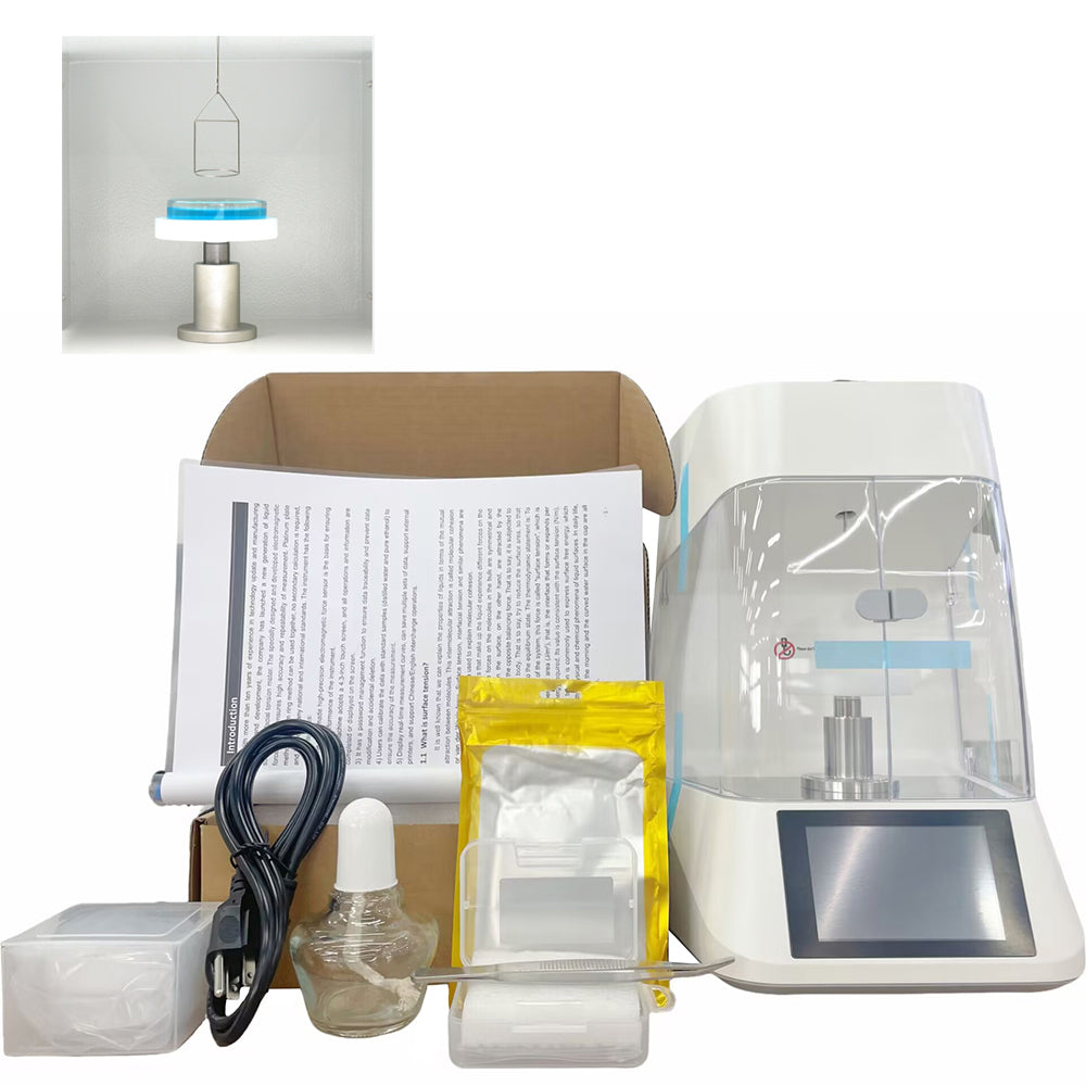 VTSYIQI Interfacial Tension Measurement Surface Tension Analyzer Liquid Interfacial Tension Measurement with Measurement Range 0 to 1000mN/m Accuracy 0.1mN/m Du Nouy Ring Method Automatic Lifting