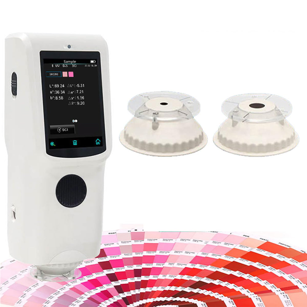 VTSYIQI Dual Apertures Spectrophotometer Portable Spectrophotometer with Touch Screen Reflectivity 0-200% ASTM ISO Standard D/8 SCI Measurement Calibre Ø8mm Ø4mm Repeatability 0.03 Camera Locating Met