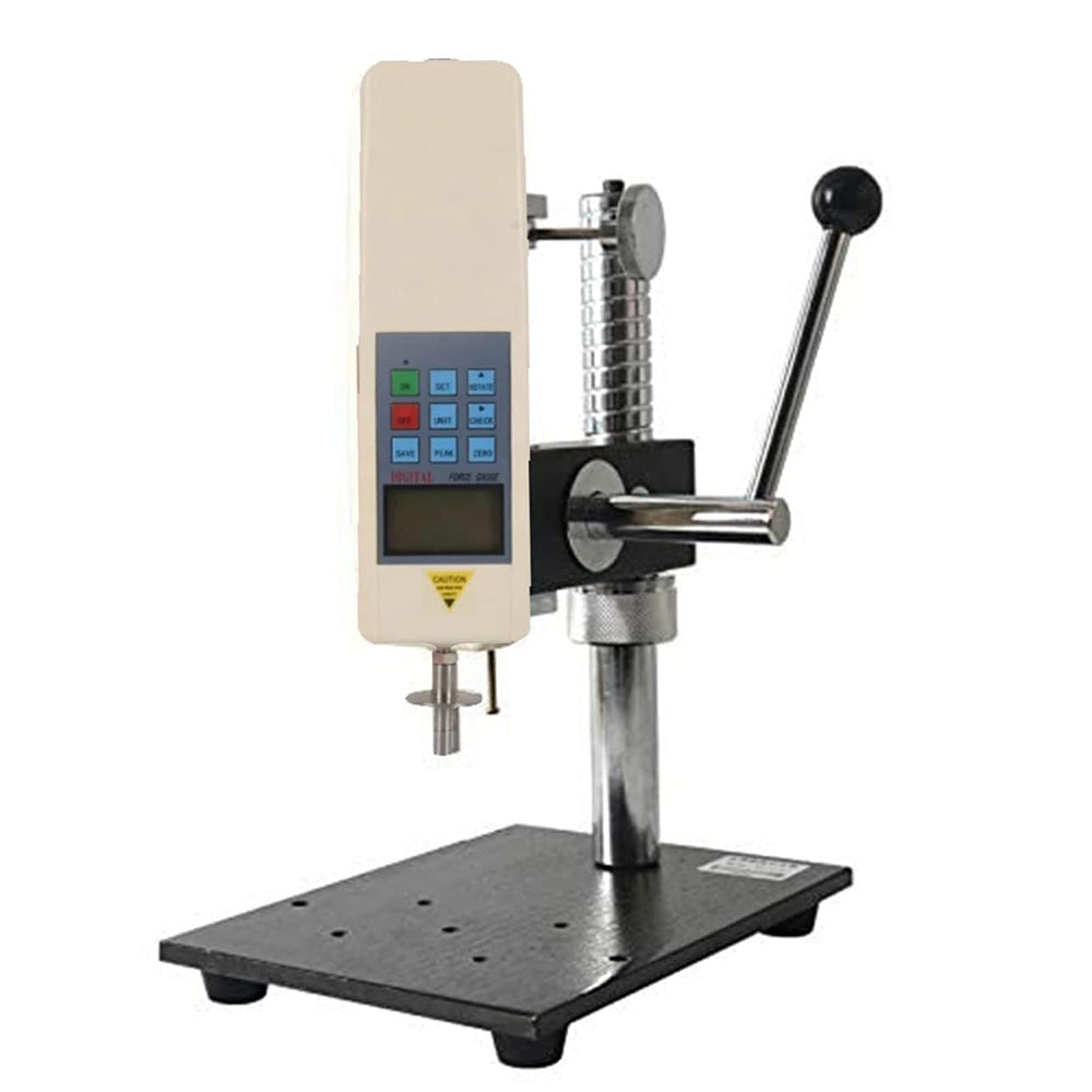 VTSYIQI Fruit Hardness Test Stand with Fruit Firmness Tester Fruit Penetrometer with Range 0.2-15Kg/cm2(×105pa) 0.4-30Kg/cm2(×105pa) Division Value 0.01 Kg/cm2 Two Measuring Head Φ11.1mm Φ7.9mm Data Storage Function